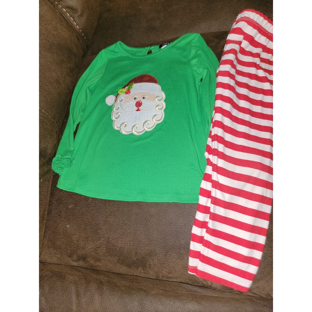 Rare too holiday Christmas santa top and leggings size 3t‎